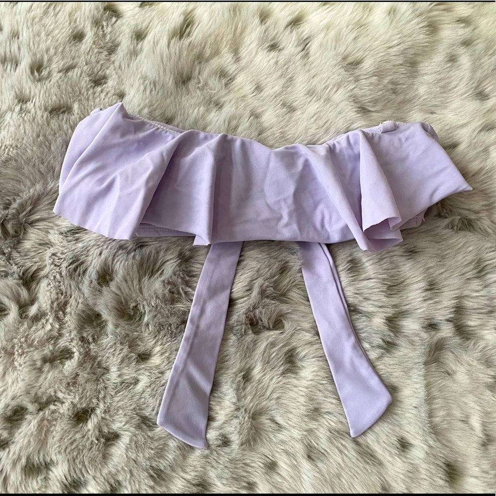 Xhiliration Ruffled Bandeau Bikini Top